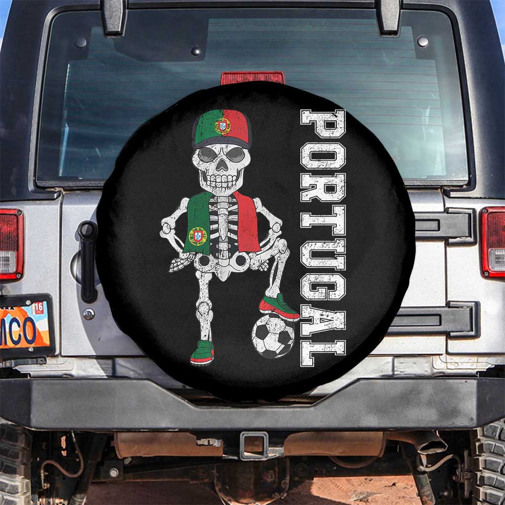 Portugal Soccer Spare Tire Cover Skeleton Portuguese Flag Futebol Football Player - Wonder Print Shop