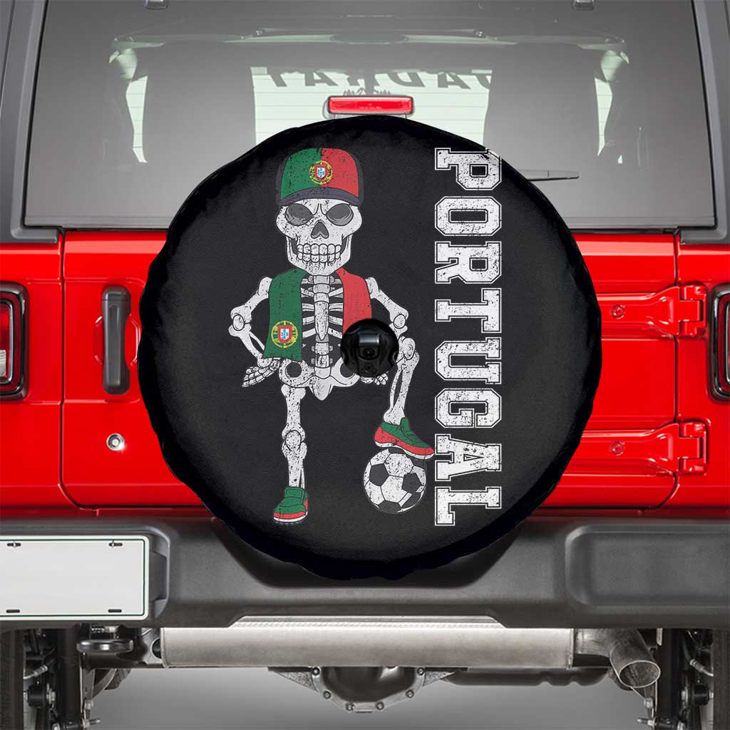 Portugal Soccer Spare Tire Cover Skeleton Portuguese Flag Futebol Football Player - Wonder Print Shop