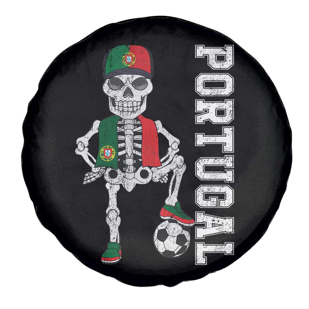 Portugal Soccer Spare Tire Cover Skeleton Portuguese Flag Futebol Football Player - Wonder Print Shop