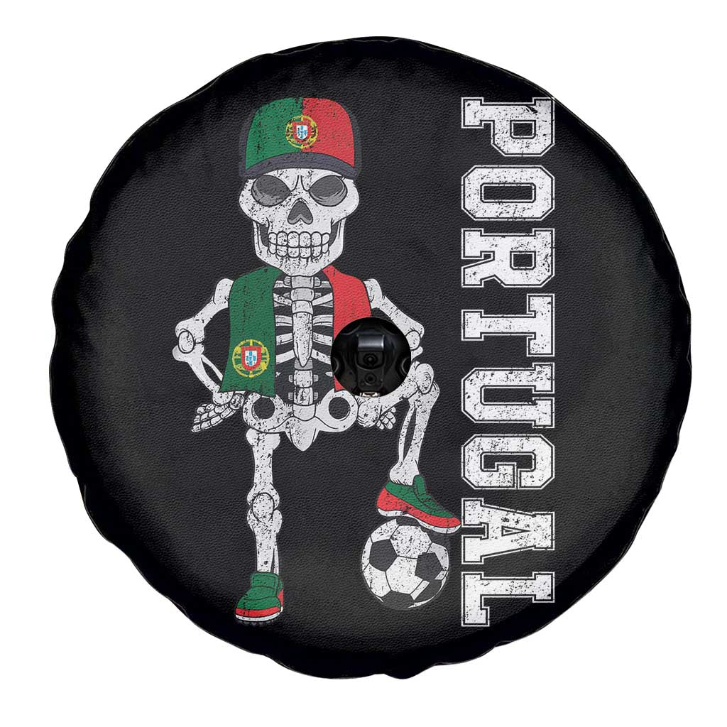 Portugal Soccer Spare Tire Cover Skeleton Portuguese Flag Futebol Football Player - Wonder Print Shop