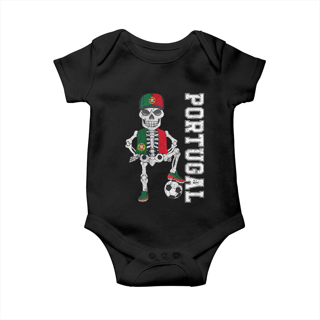 Portugal Soccer Baby Onesie Skeleton Portuguese Flag Futebol Football Player - Wonder Print Shop