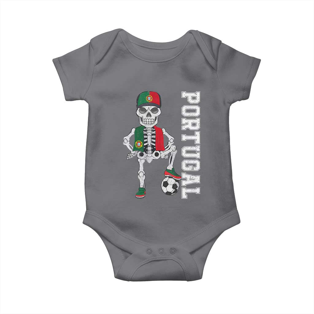 Portugal Soccer Baby Onesie Skeleton Portuguese Flag Futebol Football Player - Wonder Print Shop