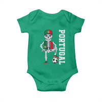 Portugal Soccer Baby Onesie Skeleton Portuguese Flag Futebol Football Player - Wonder Print Shop