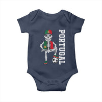 Portugal Soccer Baby Onesie Skeleton Portuguese Flag Futebol Football Player - Wonder Print Shop