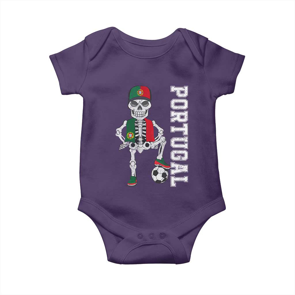 Portugal Soccer Baby Onesie Skeleton Portuguese Flag Futebol Football Player - Wonder Print Shop
