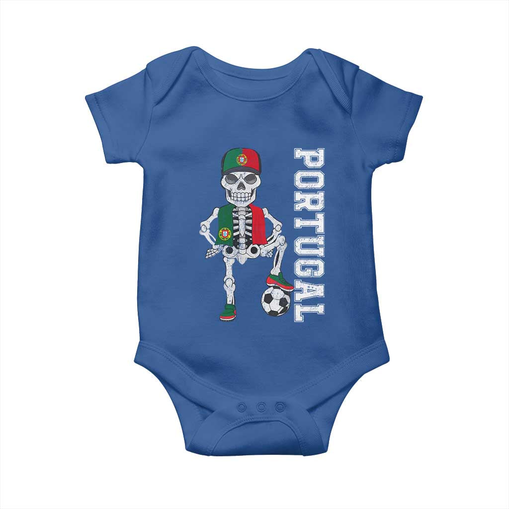 Portugal Soccer Baby Onesie Skeleton Portuguese Flag Futebol Football Player - Wonder Print Shop