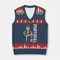 Portugal Soccer V-Neck Knit Sweater Vest Skeleton Portuguese Flag Futebol Football Player - Wonder Print Shop