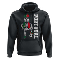 Portugal Soccer Hoodie Skeleton Portuguese Flag Futebol Football Player - Wonder Print Shop