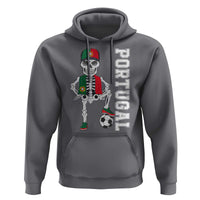 Portugal Soccer Hoodie Skeleton Portuguese Flag Futebol Football Player - Wonder Print Shop