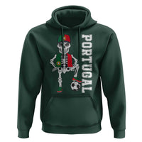 Portugal Soccer Hoodie Skeleton Portuguese Flag Futebol Football Player - Wonder Print Shop