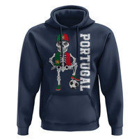 Portugal Soccer Hoodie Skeleton Portuguese Flag Futebol Football Player - Wonder Print Shop