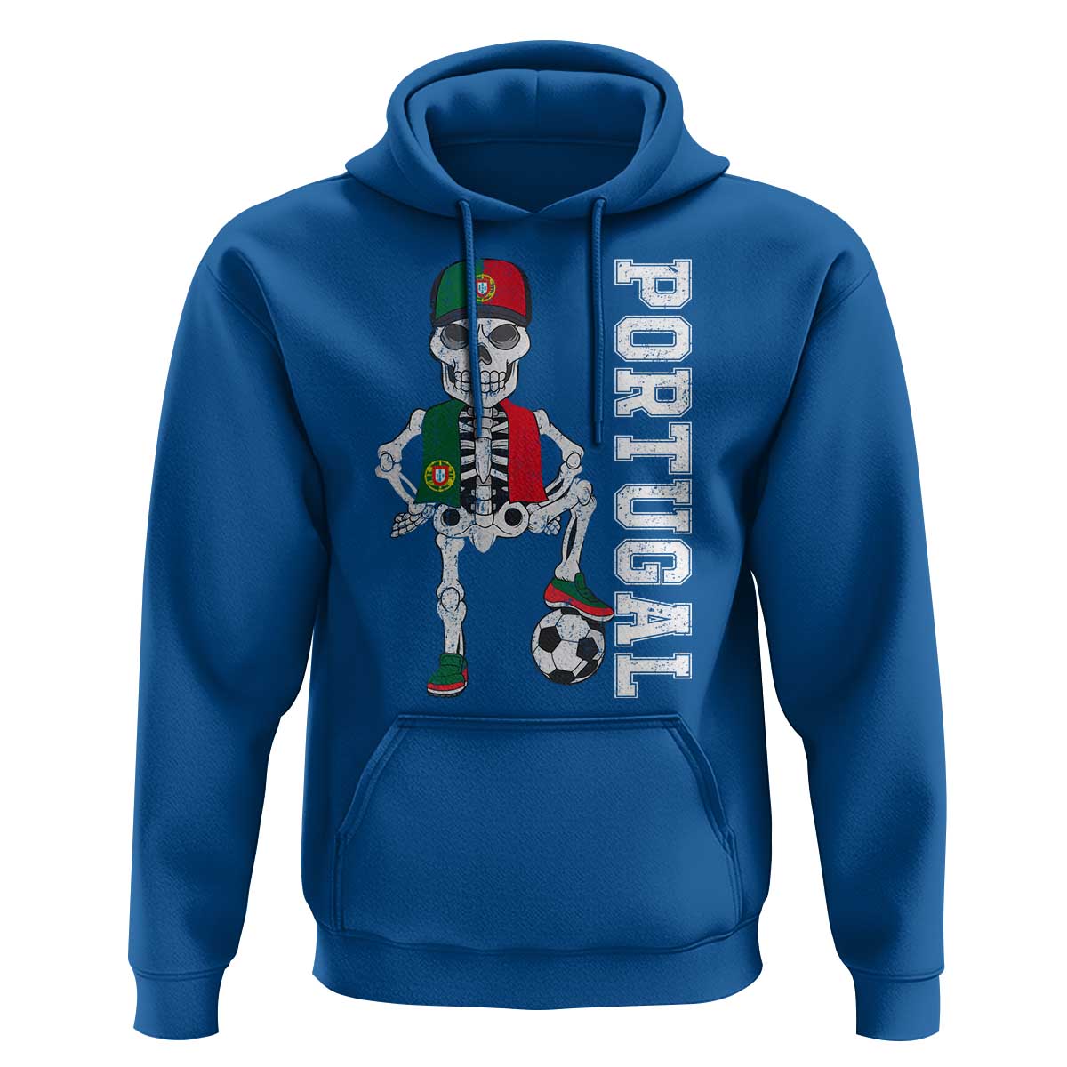 Portugal Soccer Hoodie Skeleton Portuguese Flag Futebol Football Player - Wonder Print Shop