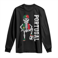 Portugal Soccer Long Sleeve Shirt Skeleton Portuguese Flag Futebol Football Player - Wonder Print Shop