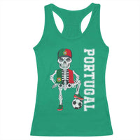 Portugal Soccer Racerback Tank Top Skeleton Portuguese Flag Futebol Football Player - Wonder Print Shop