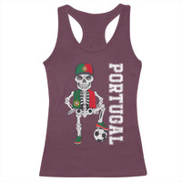 Portugal Soccer Racerback Tank Top Skeleton Portuguese Flag Futebol Football Player - Wonder Print Shop