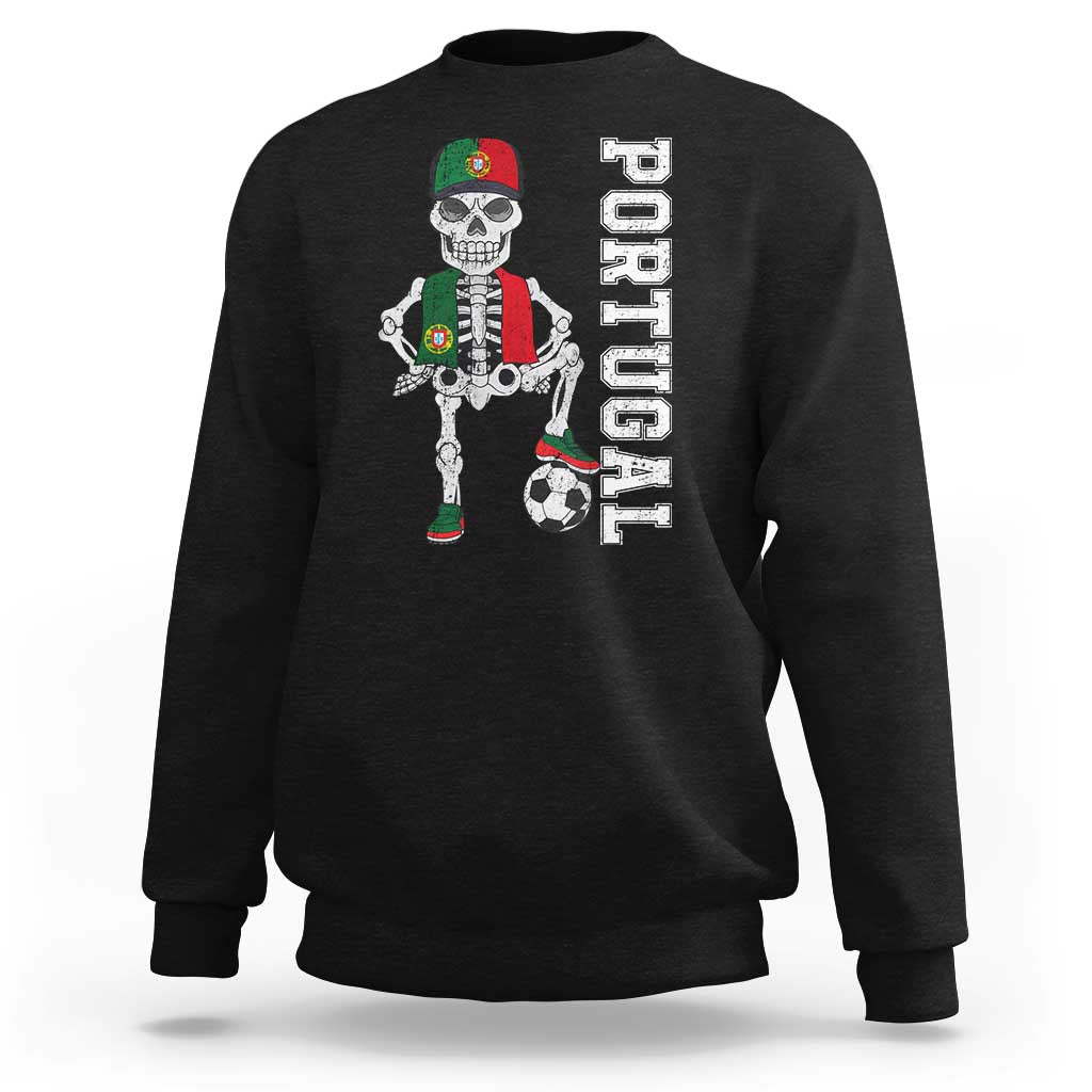 Portugal Soccer Sweatshirt Skeleton Portuguese Flag Futebol Football Player - Wonder Print Shop