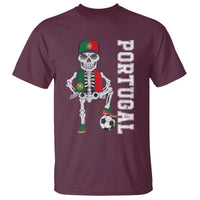 Portugal Soccer T Shirt Skeleton Portuguese Flag Futebol Football Player - Wonder Print Shop