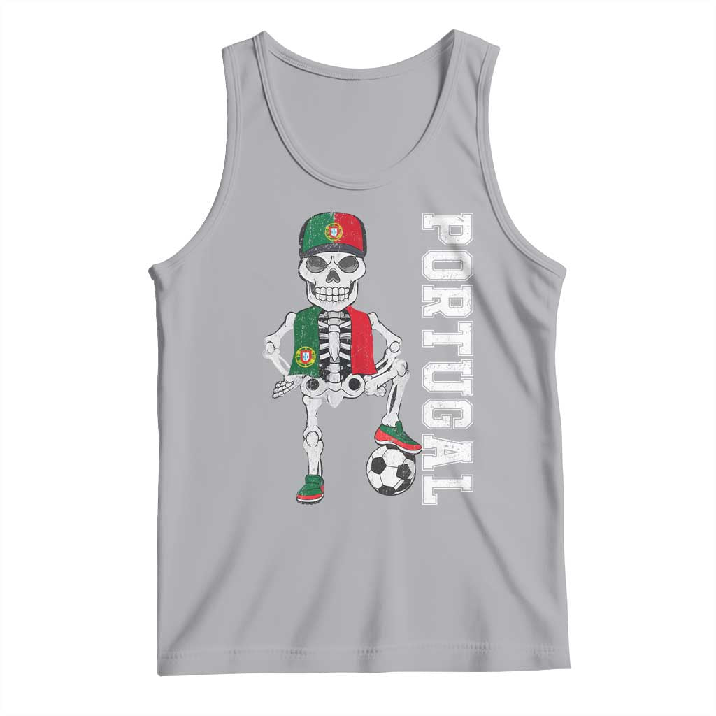 Portugal Soccer Tank Top Skeleton Portuguese Flag Futebol Football Player - Wonder Print Shop