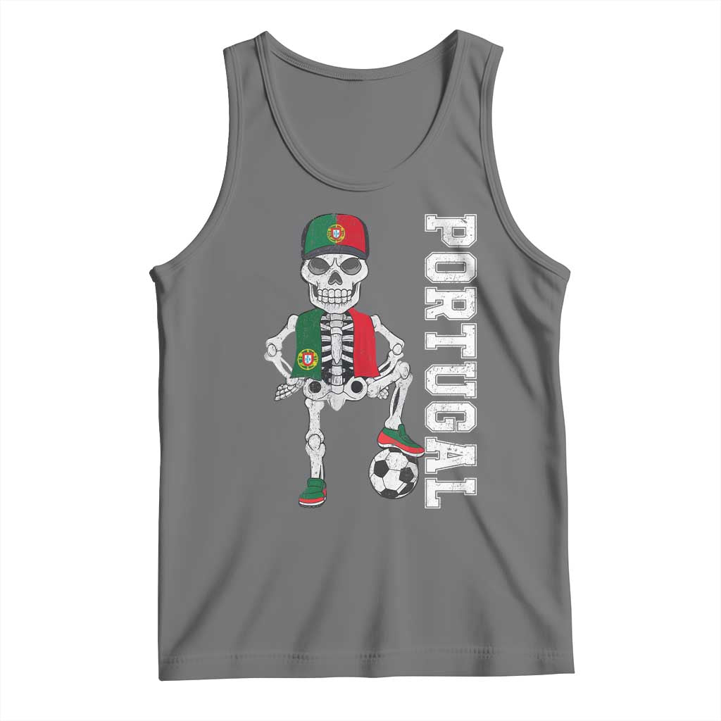 Portugal Soccer Tank Top Skeleton Portuguese Flag Futebol Football Player - Wonder Print Shop