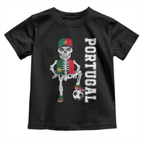 Portugal Soccer Toddler T Shirt Skeleton Portuguese Flag Futebol Football Player - Wonder Print Shop
