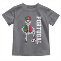 Portugal Soccer Toddler T Shirt Skeleton Portuguese Flag Futebol Football Player - Wonder Print Shop