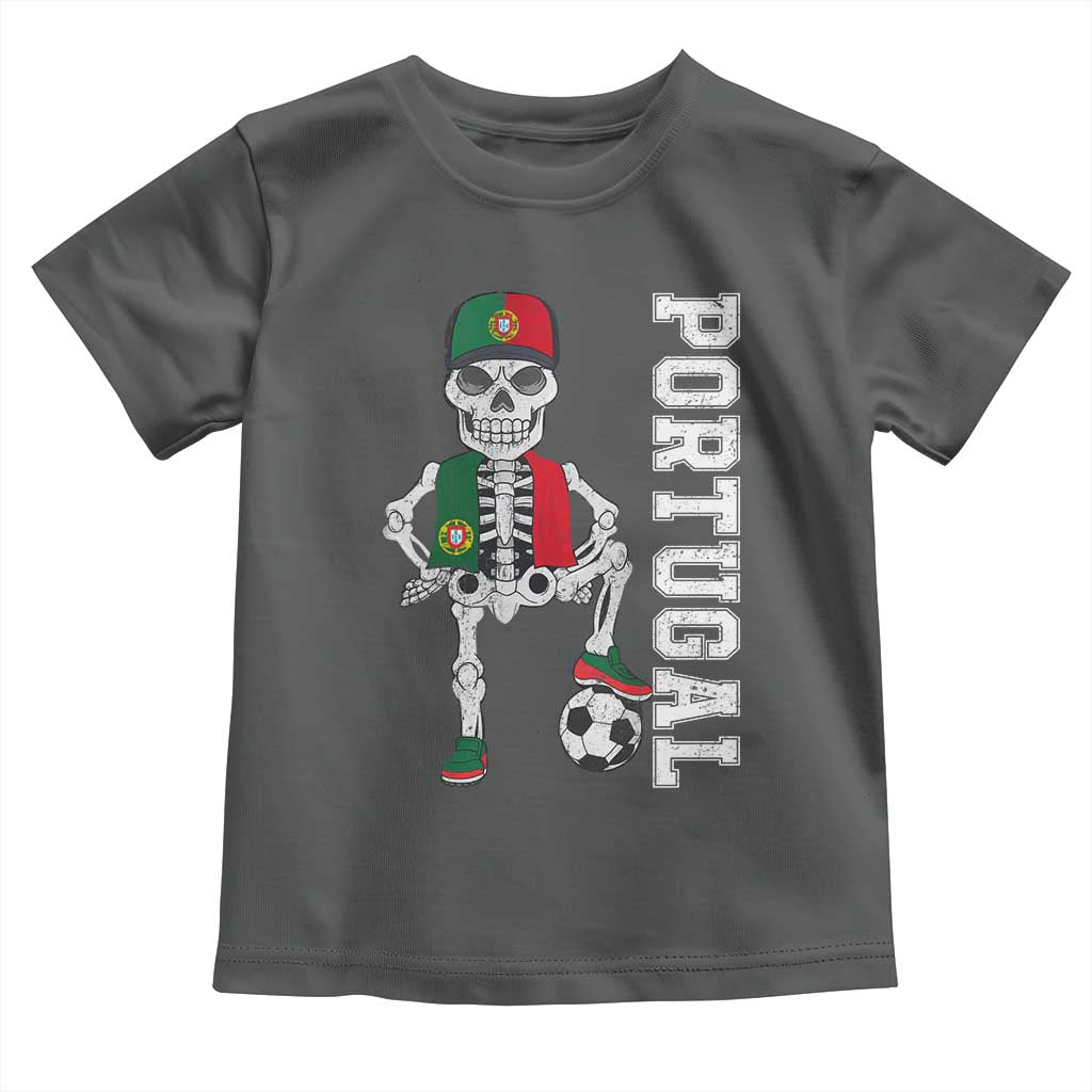 Portugal Soccer Toddler T Shirt Skeleton Portuguese Flag Futebol Football Player - Wonder Print Shop