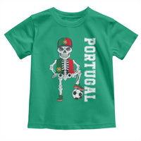 Portugal Soccer Toddler T Shirt Skeleton Portuguese Flag Futebol Football Player - Wonder Print Shop