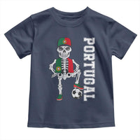 Portugal Soccer Toddler T Shirt Skeleton Portuguese Flag Futebol Football Player - Wonder Print Shop