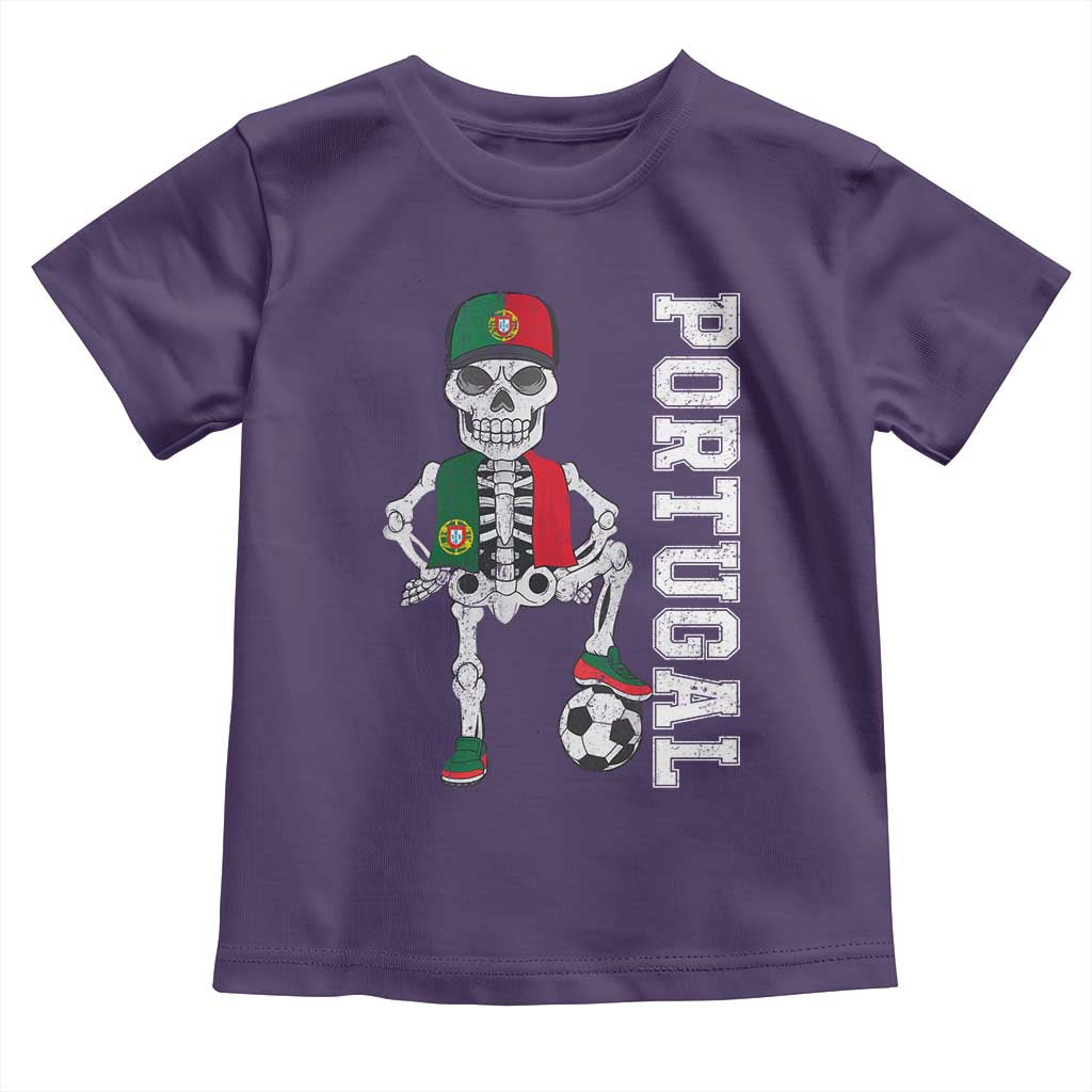 Portugal Soccer Toddler T Shirt Skeleton Portuguese Flag Futebol Football Player - Wonder Print Shop