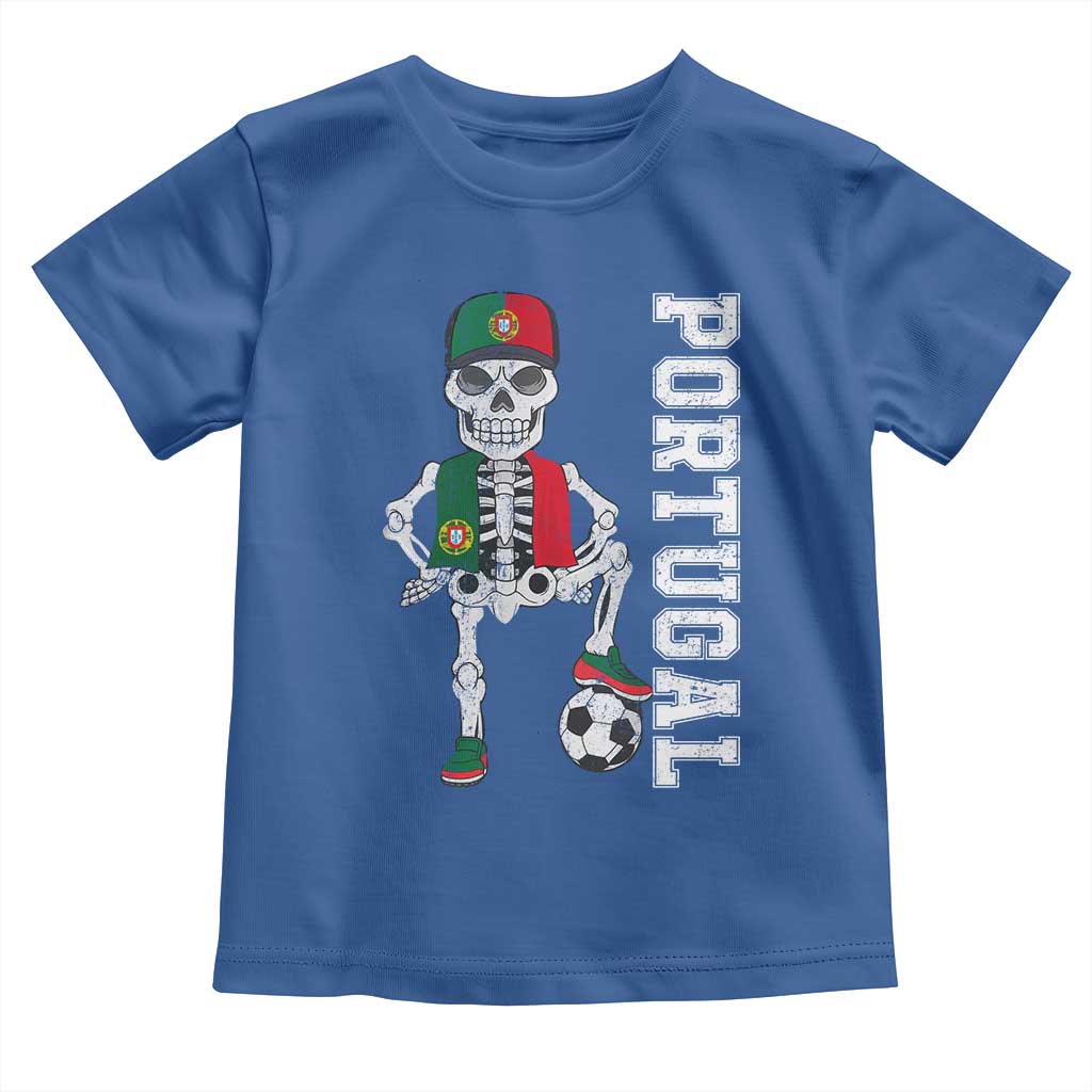 Portugal Soccer Toddler T Shirt Skeleton Portuguese Flag Futebol Football Player - Wonder Print Shop