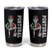 Portugal Soccer Tumbler Cup Skeleton Portuguese Flag Futebol Football Player - Wonder Print Shop