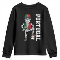 Portugal Soccer Youth Sweatshirt Skeleton Portuguese Flag Futebol Football Player - Wonder Print Shop