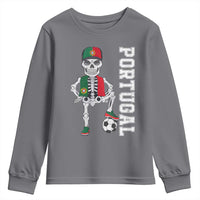 Portugal Soccer Youth Sweatshirt Skeleton Portuguese Flag Futebol Football Player - Wonder Print Shop