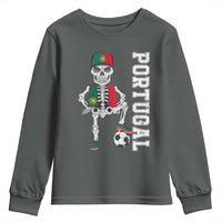 Portugal Soccer Youth Sweatshirt Skeleton Portuguese Flag Futebol Football Player - Wonder Print Shop