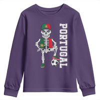 Portugal Soccer Youth Sweatshirt Skeleton Portuguese Flag Futebol Football Player - Wonder Print Shop