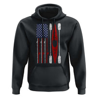 American Flag Kayak Fishing Graphic Hoodie Patriotic Kayaker Fisherman
