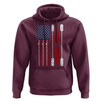 American Flag Kayak Fishing Graphic Hoodie Patriotic Kayaker Fisherman