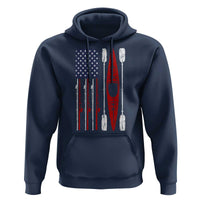 American Flag Kayak Fishing Graphic Hoodie Patriotic Kayaker Fisherman