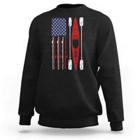 American Flag Kayak Fishing Graphic Sweatshirt Patriotic Kayaker Fisherman