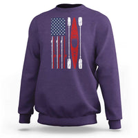 American Flag Kayak Fishing Graphic Sweatshirt Patriotic Kayaker Fisherman
