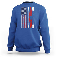 American Flag Kayak Fishing Graphic Sweatshirt Patriotic Kayaker Fisherman