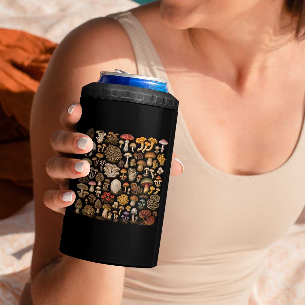 Mushroom Lovers 4 in 1 Can Cooler Tumbler Mycology Fungi Foraging Mushroom Whisperer