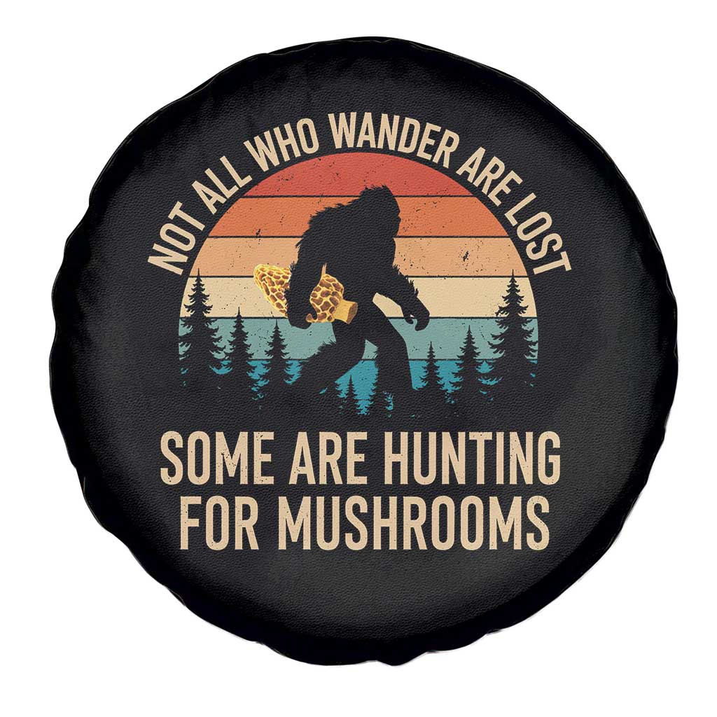Bigfoot Mushroom Lovers Spare Tire Cover Retro Sasquatch Fungi Morel Mushroom