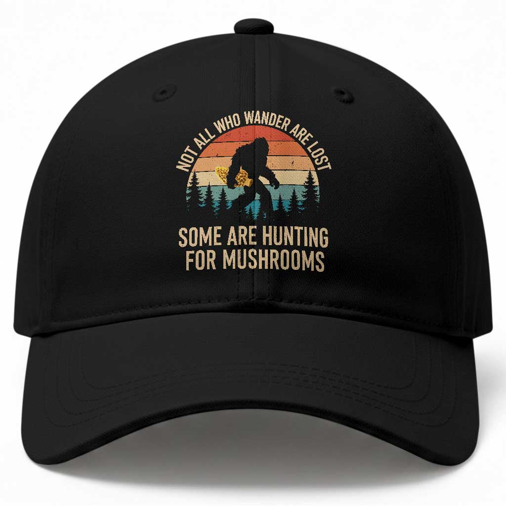 Bigfoot Mushroom Lovers Baseball Cap Retro Sasquatch Fungi Morel Mushroom