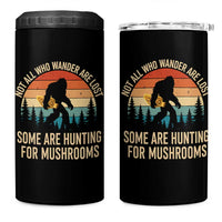 Bigfoot Mushroom Lovers 4 in 1 Can Cooler Tumbler Retro Sasquatch Fungi Morel Mushroom
