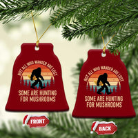 Bigfoot Mushroom Lovers Ceramic Ornament Retro Sasquatch Fungi Morel Mushroom