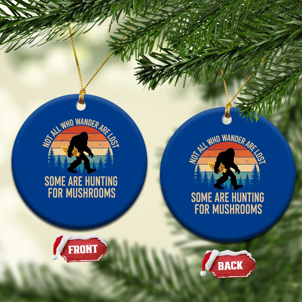 Bigfoot Mushroom Lovers Ceramic Ornament Retro Sasquatch Fungi Morel Mushroom