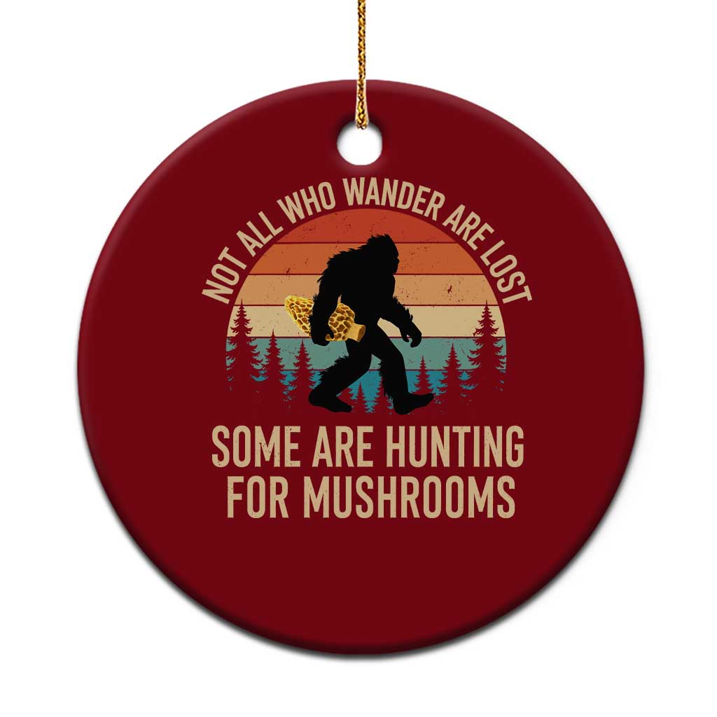 Bigfoot Mushroom Lovers Ceramic Ornament Retro Sasquatch Fungi Morel Mushroom