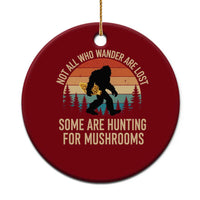 Bigfoot Mushroom Lovers Ceramic Ornament Retro Sasquatch Fungi Morel Mushroom