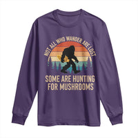 Bigfoot Mushroom Lovers Long Sleeve Shirt Retro Sasquatch Fungi Morel Mushroom